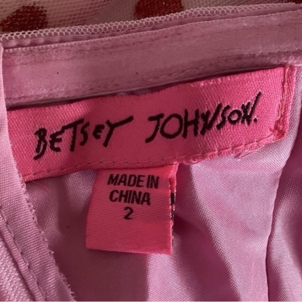 Betsey Johnson Pink Midi Dress with Red Heart Print - Picture 10 of 13